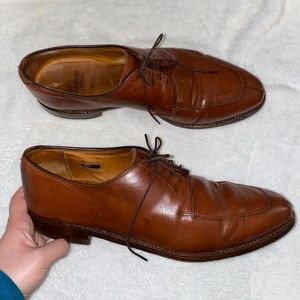 Allen Edmonds Delray split toe brown cognac leather oxford dress shoe 11.5D